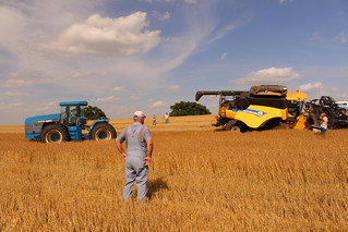 Farmer Mike watches the action.