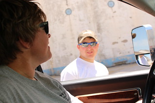 Visiting Brandon at the elevator.