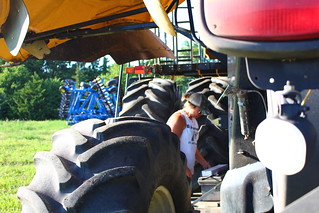 Cleaning out the combine!