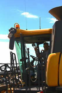 Brandon takes a moment to wave as he goes by!