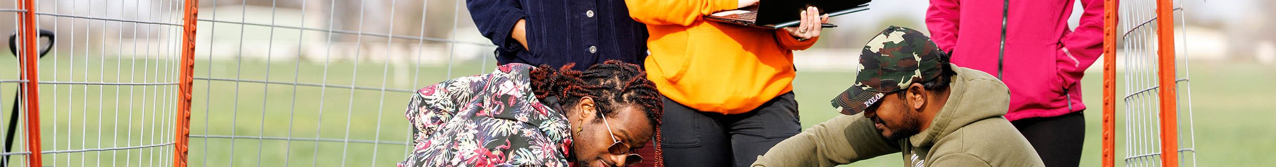 At the end of March, students of Mary Foltz, assistant professor in the OSU School of Civil and Environmental Engineering, placed chambers in Oklahoma State University wheat fields to measure carbon dioxide, methane and nitrous oxide emissions. (Photo by Mitchell Alcala, OSU Agriculture)