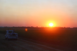 Sunsets and service trucks.