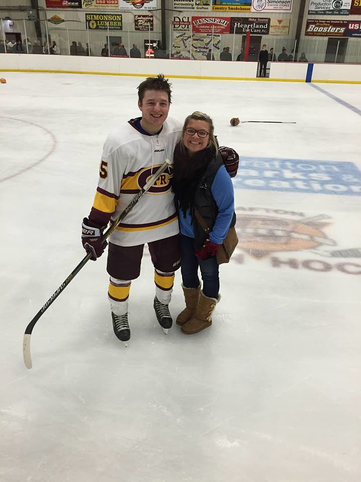 Steph and Brandon at Brandon's last home hockey game.