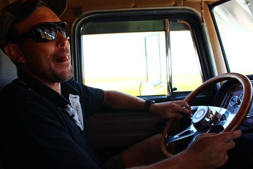 Riding into town to check out Peter's driving. ;)