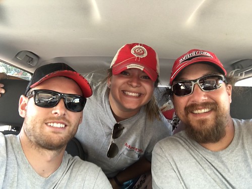 Me with the MacDon guys that always come out to help us. Thanks a mill, Evan and Eric!