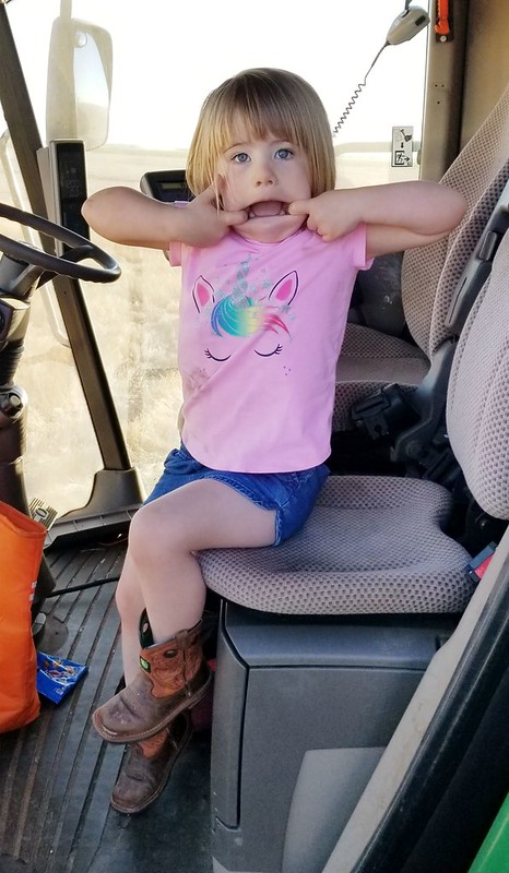 Silly girl in the combine!