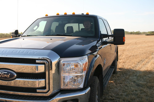 Johan moves the pickup to the next field
