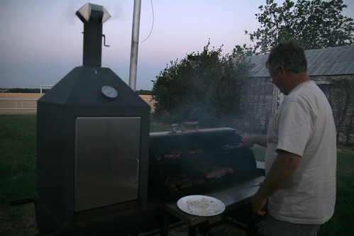 Chef Mike prepares the meat