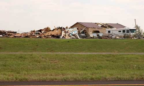 A relatively new lot almost completely destroyed from the toronado.