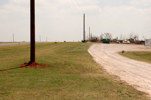 Just a week short of the storm telephone poles were replaced