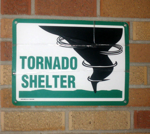 We had to spend some time in the Methodist Church toronado shelter