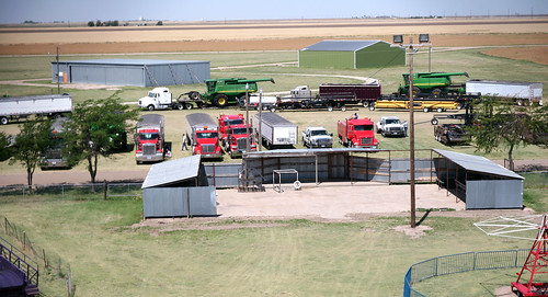 A granstand view of the fairgrounds.