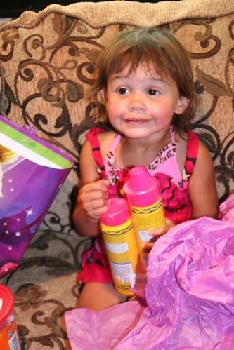 Kaidence opens her gift