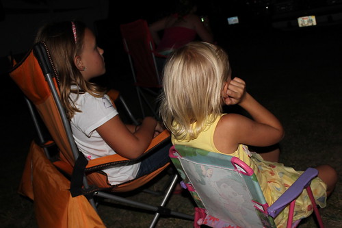 Brook and Jill watching fireworks.