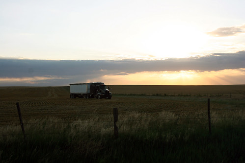 A lone truck waiting to be dumped on.