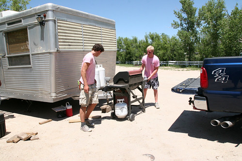 Oak and Roly load our beloved grill