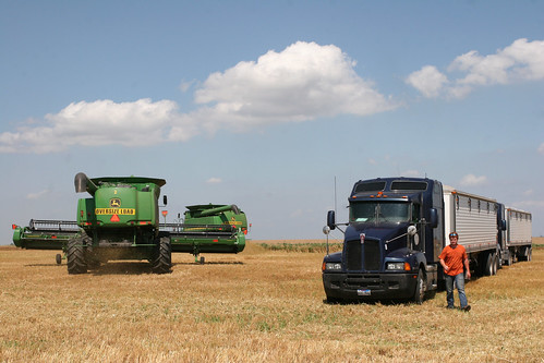 Callum parks his empty truck and heads my way so we can go get the Ford