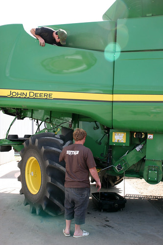 James opens the valve so the oil can drain