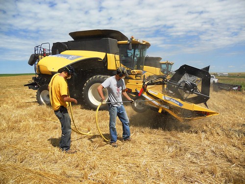 Blowing off the combines