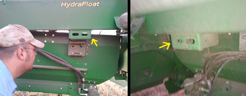 Damon inspects the gap on the left while the right side shows what the header should look look