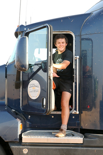 Theo arrives to our field from the elevator