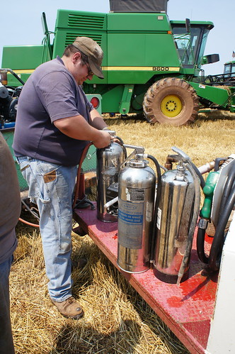 Dan filling the fire extinguishers