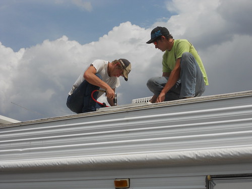 Sean and Danny on camper