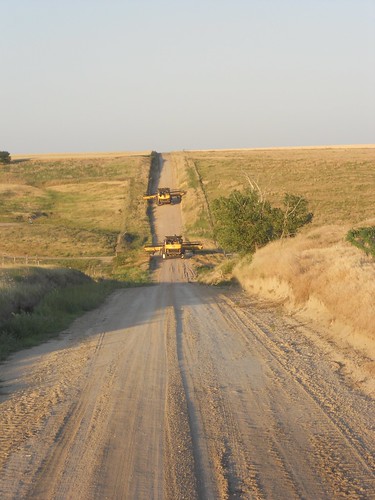 Moving up the road with headers on