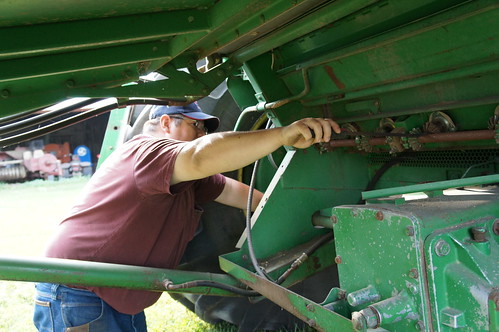 Dan checking the shoe supply bearings