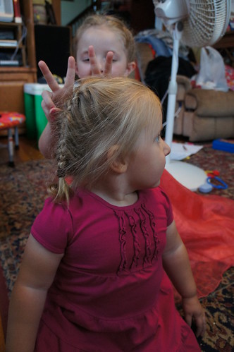 Evie with bunny ears thanks to Lauren