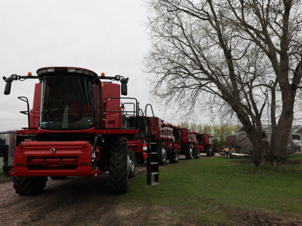 Four of our nine machines, all set up and ready to load to go down south.
