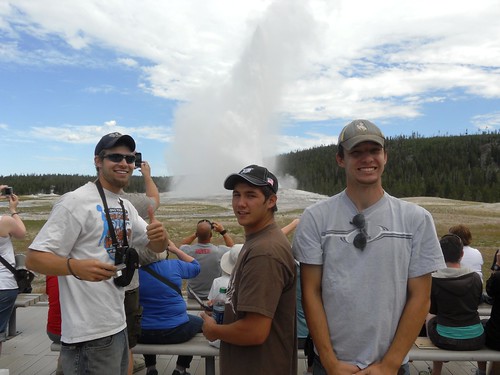 The boys at Old Faithful