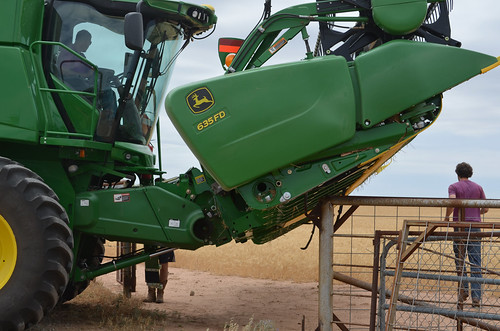 Trying to walk in our combines but they are just to big