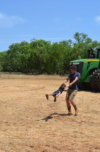 Oak swings Kaidence around in a circle