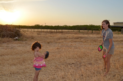 Kelly entertains Kaidence in the field