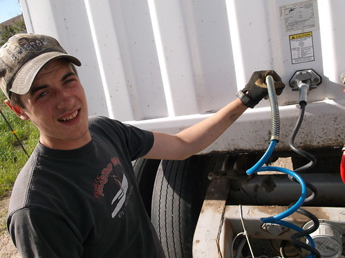 Eric checking the air hose