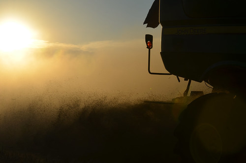 cutting by as the sun goes down