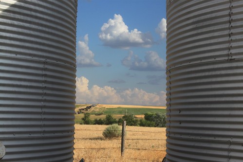 Some grain bins by where we park our equipment.