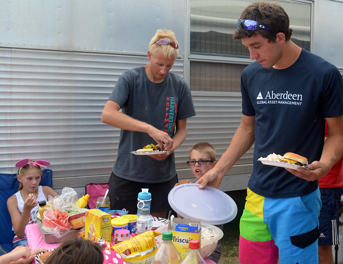 The guys get some fun food