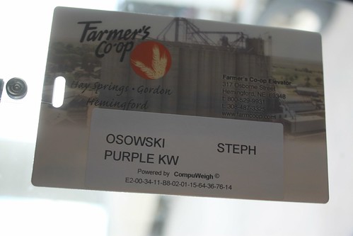 This card gets scanned when I pull up to the probe and tells those in the scale house who we are cutting for.