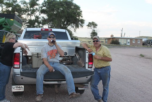 A little tailgate break after loading equipment.
