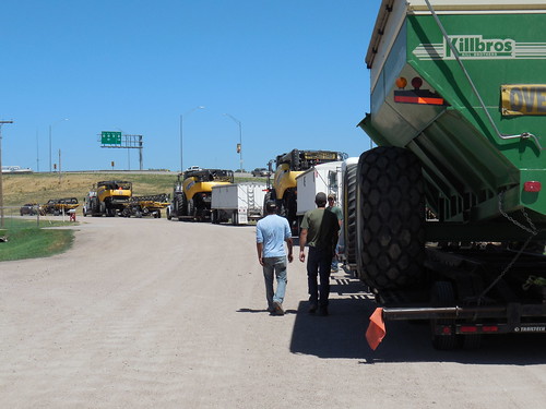 Jose, Kasey, and Brandon walk to their trucks