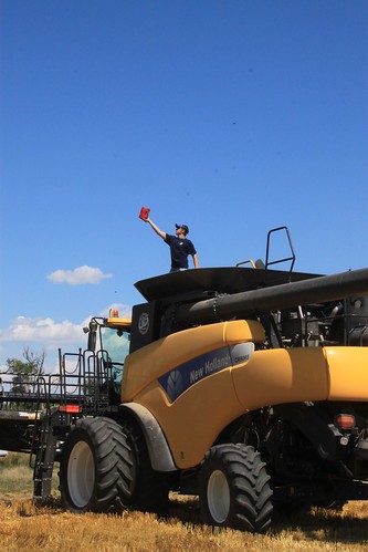 Brandon holds up his trophy - a sample!