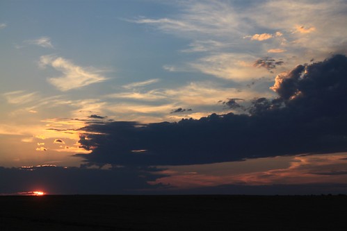 Storm clouds in the distance.