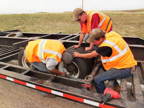 Changing out the tire