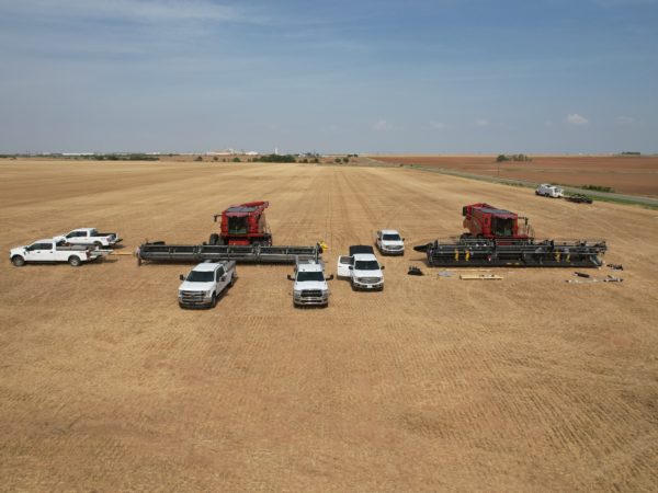 MacDon getting our new heads set up. Photo by Paul Paplow.
