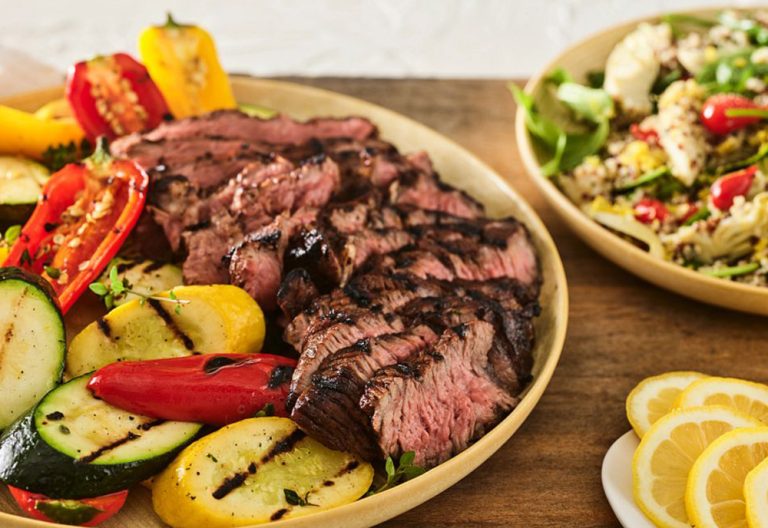 Mediterranean Grilled Chuck Roast with Garden Grilled Vegetables (Cattlemen's Beef Board and National Cattlemen's Beef Association)
