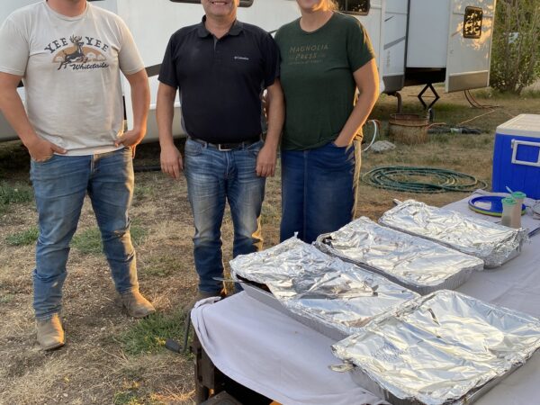 Reagan with his parents who came to visit. Photo by Rhonada Paplow