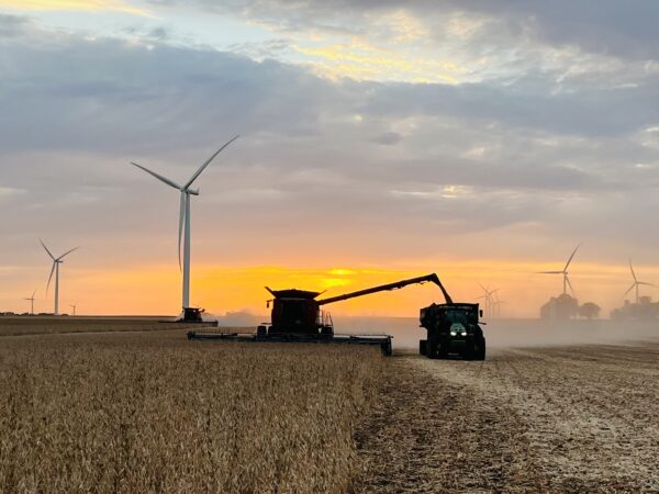 The sunsets don't get any better than fall harvest.