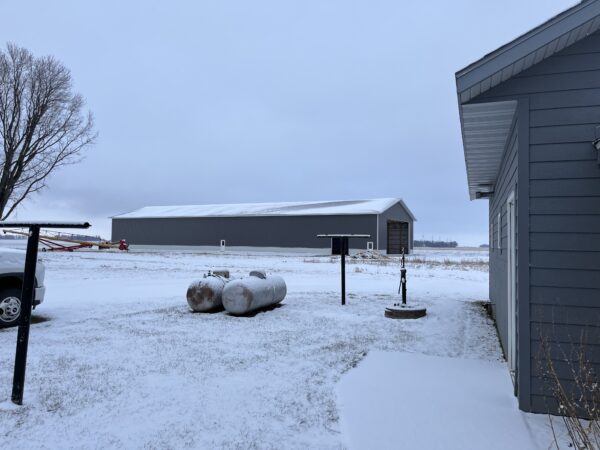 Our new cold storage shed built right before the snow fell.